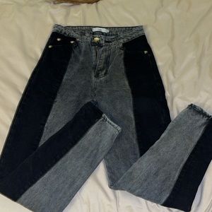 Adika Two-Tone Black Jeans